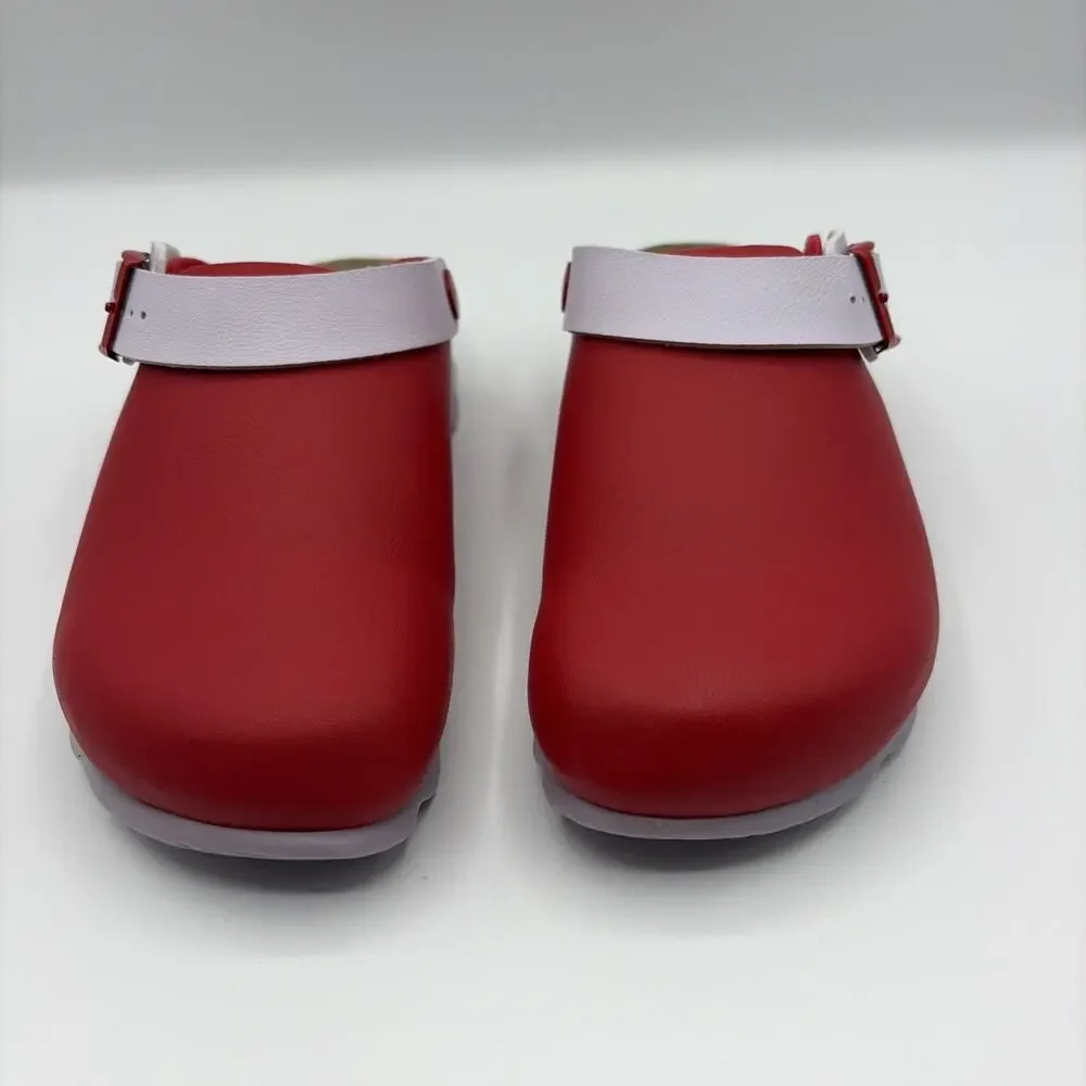 Mini Boden Colourblock Clogs Firecracker Red Girls Sz EU 31 US13 NWOB SPAIN